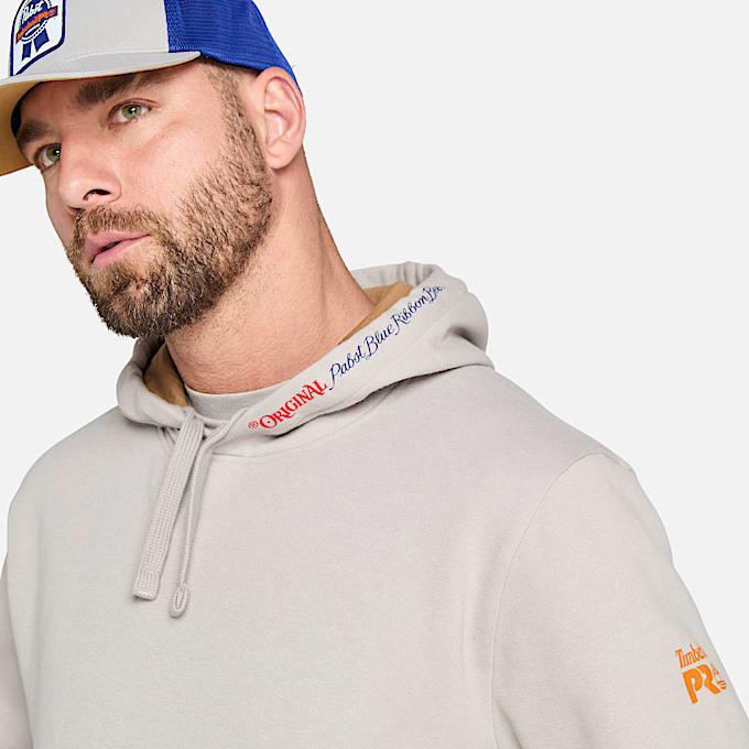 Mens Timberland PRO and Pabst Blue Ribbon Hoodie TBL Light Grey ALT2
