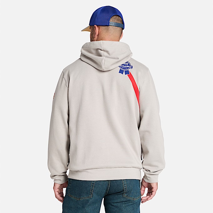 Mens Timberland PRO and Pabst Blue Ribbon Hoodie TBL Light Grey ALT9