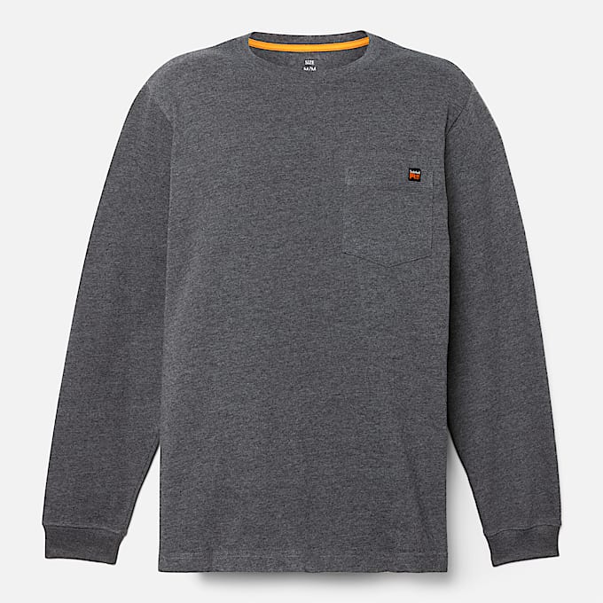 Mens Timberland PRO Core Pocket LongSleeve TShirt TBL Deep Grey Heather ALT10