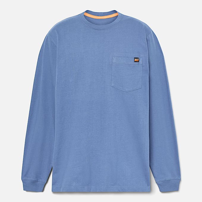 Mens Timberland PRO Core Pocket LongSleeve TShirt TBL Vintage Indigo ALT10
