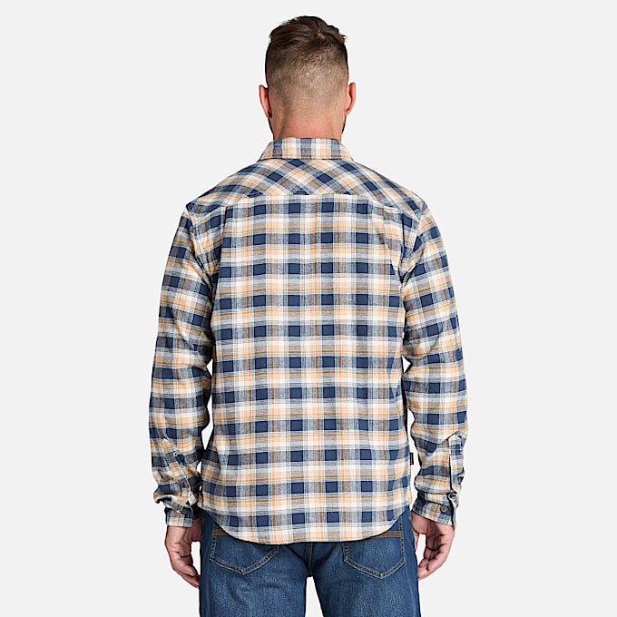 Mens Timberland PRO Woodfort Lightweight Flannel Flex Shirt TBL Wheat Boot YarnDyed ALT9