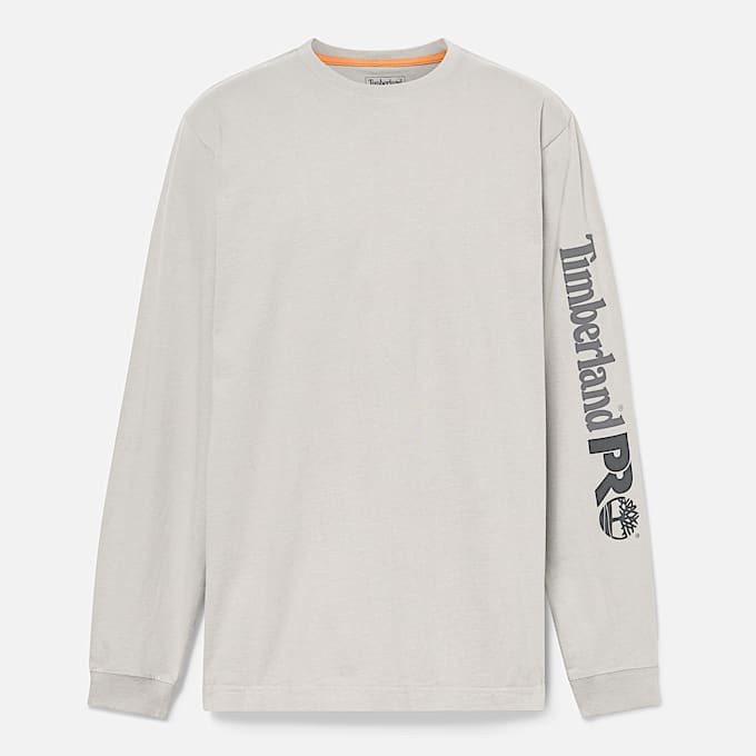 Mens Timberland PRO Core Logo LongSleeve TShirt TBL Greige ALT10