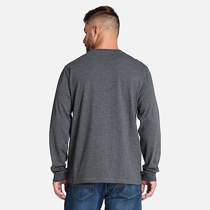 Mens Timberland PRO Core Pocket LongSleeve TShirt TBL Deep Grey Heather ALT9