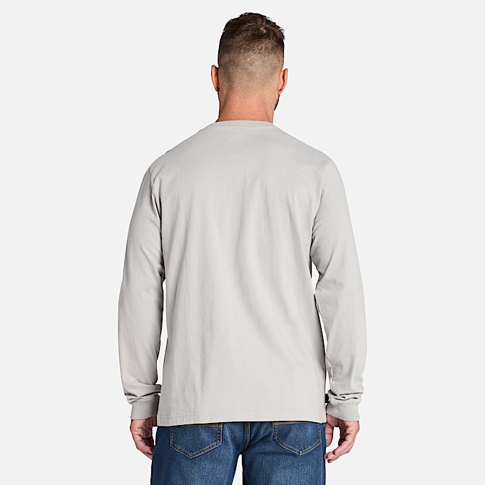 Mens Timberland PRO Core Logo LongSleeve TShirt TBL Greige ALT9