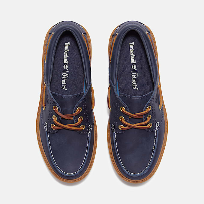 Womens Stone Street Platform Boat Shoe TBL Dark Blue FullGrain ALT2