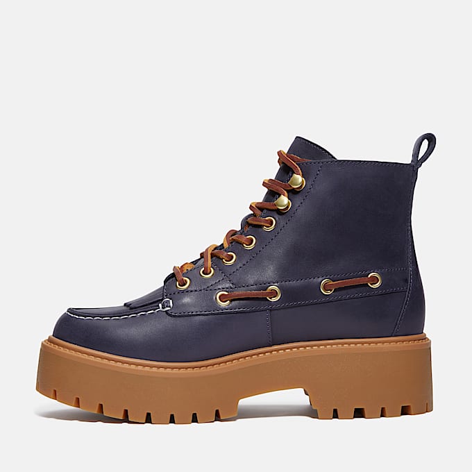 Womens Stone Street Platform Kiltie Boot TBL Dark Blue FullGrain ALT6