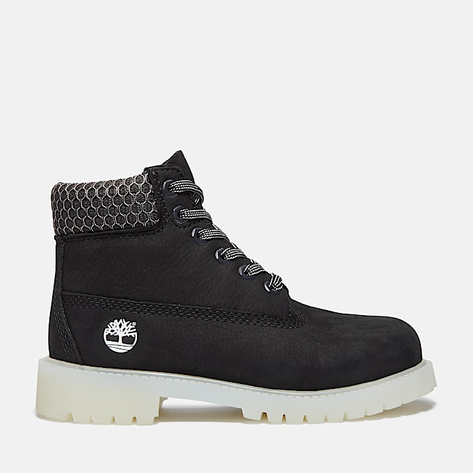 Youth Timberland Premium 6Inch Waterproof Boot TBL Black Nubuck HERO