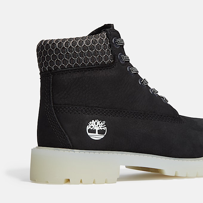 Youth Timberland Premium 6Inch Waterproof Boot TBL Black Nubuck ALT7