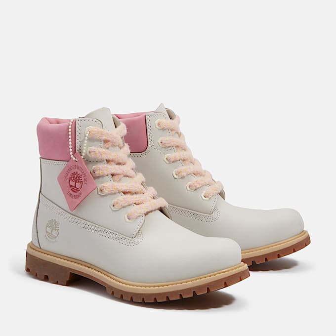 Womens Timberland Premium 6Inch Waterproof Boot TBL Natural NubuckPink ALT4