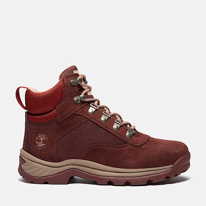Womens White Ledge Waterproof Hiking Boot TBL Burgundy Suede HERO