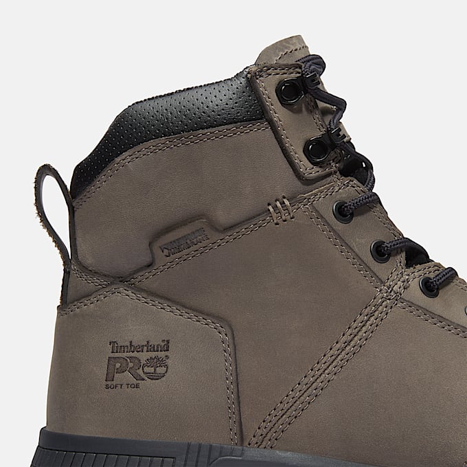 Mens Montauk 6 Soft Toe Work Boot TBL Medium Grey Leather ALT7