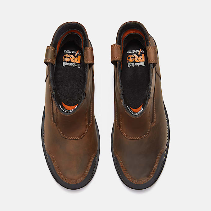 Botas de trabajo True Grit Chelsea Waterproof para hombre con puntera blanda TBL Marrn medio grano completo ALT2