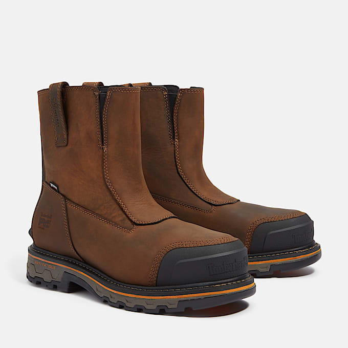 Botas de trabajo True Grit Chelsea Waterproof para hombre con puntera blanda TBL Marrn medio grano completo ALT4