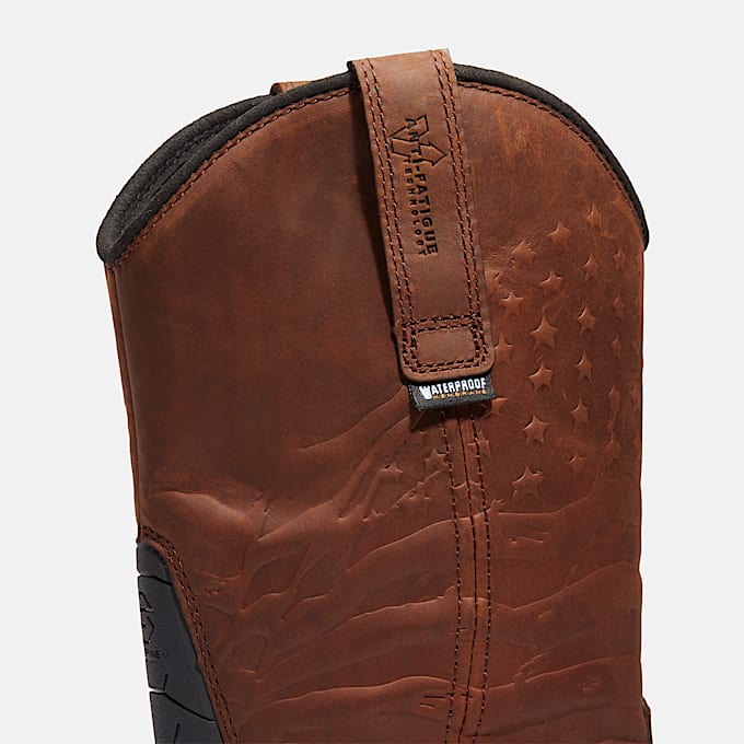 Mens True Grit USA PullOn Composite Toe Waterproof Work Boot TBL Medium Brown FullGrain ALT7