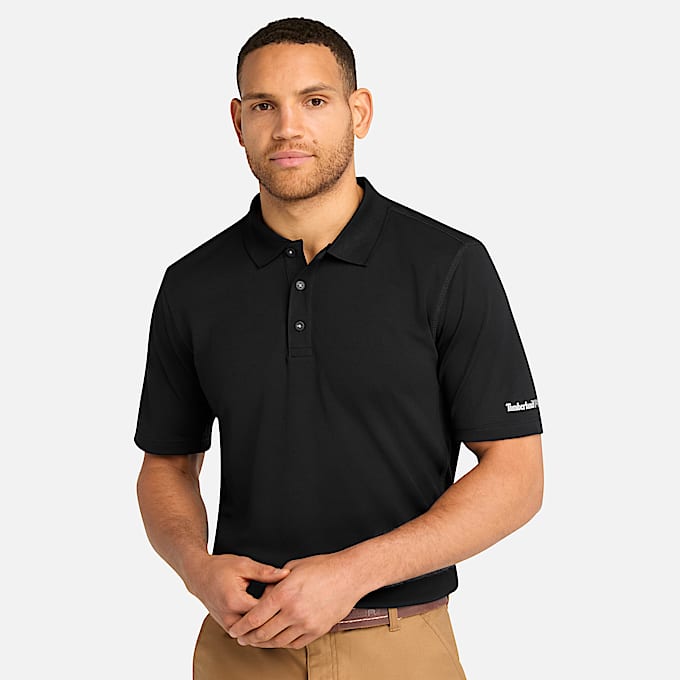 Polo Timberland PRO Wicking Good para hombre TBL Negro azabache HERO