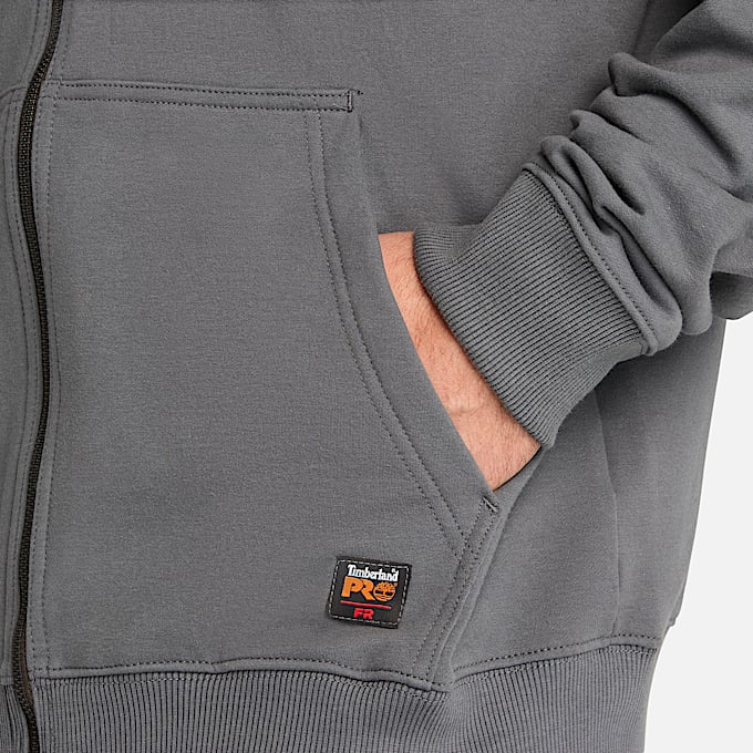 Mens Timberland PRO Hood Honcho FlameResistant FullZip Hoodie TBL Charcoal ALT2