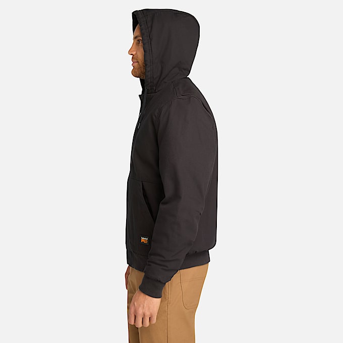 Mens Timberland PRO Gritman FleeceLined Hooded Canvas Jacket TBL Jet Black ALT8