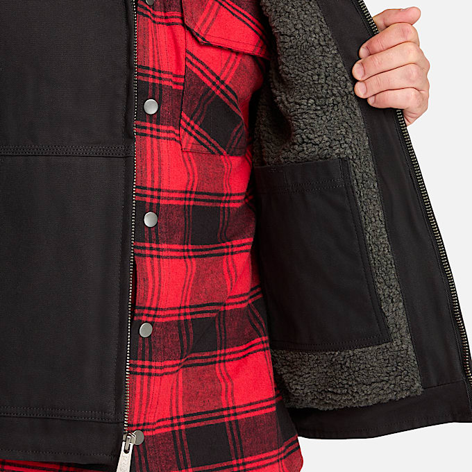 Mens Timberland PRO Gritman FleeceLined Canvas Vest TBL Jet Black ALT3