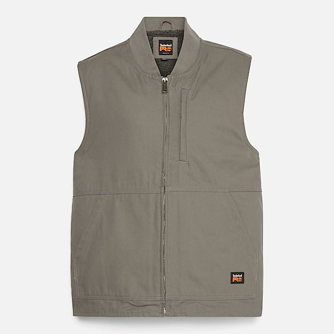 Mens Timberland PRO Gritman FleeceLined Canvas Vest TBL Pewter ALT10