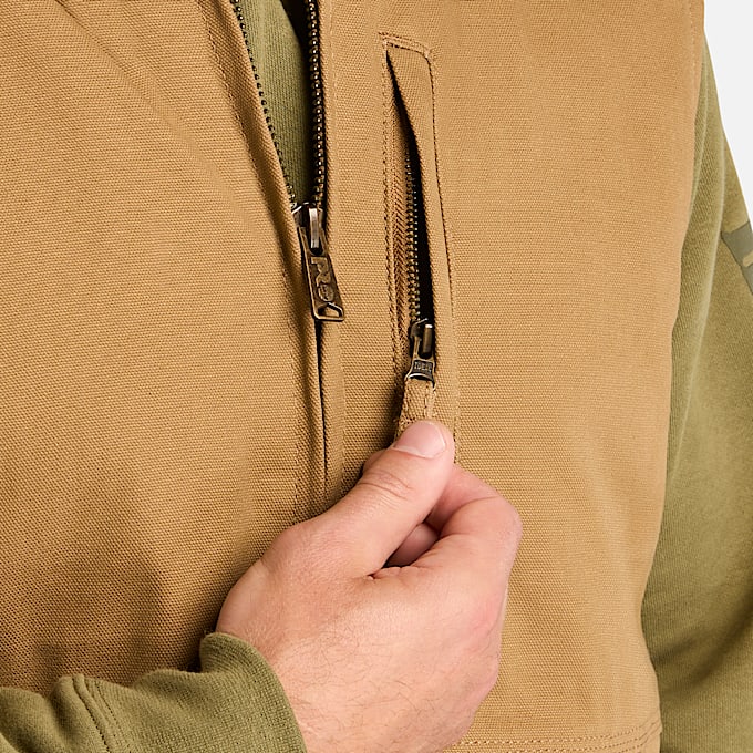 Mens Timberland PRO Gritman FleeceLined Canvas Vest TBL Dark Wheat ALT2