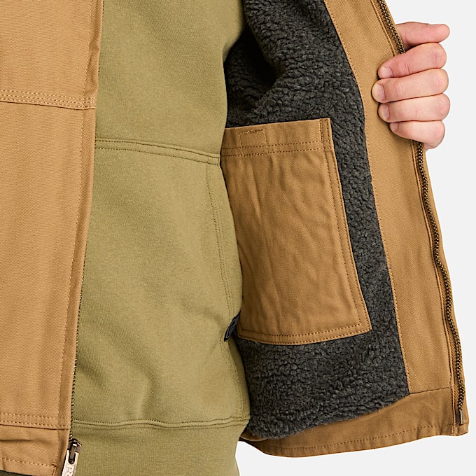 Mens Timberland PRO Gritman FleeceLined Canvas Vest TBL Dark Wheat ALT3