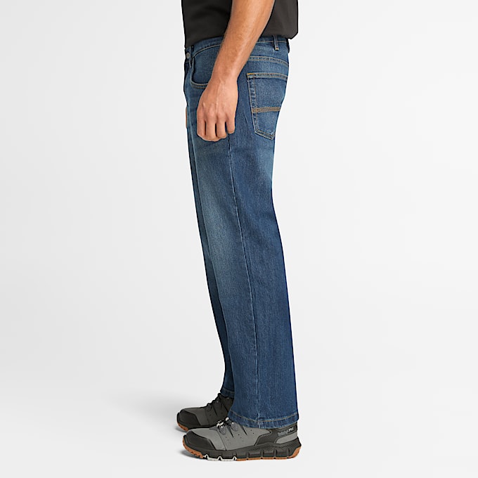 Mens Timberland PRO Ballast Flex Denim Work Jeans TBL Dark Wash with Sanding ALT8
