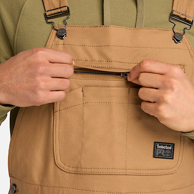 Mens Timberland PRO GritFlex Canvas Bib Overall TBL Dark Wheat ALT1