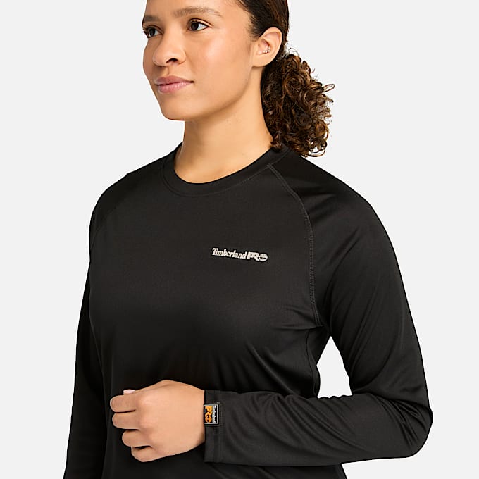 Womens Timberland PRO Wicking Good Sport LongSleeve TShirt TBL Black ALT2