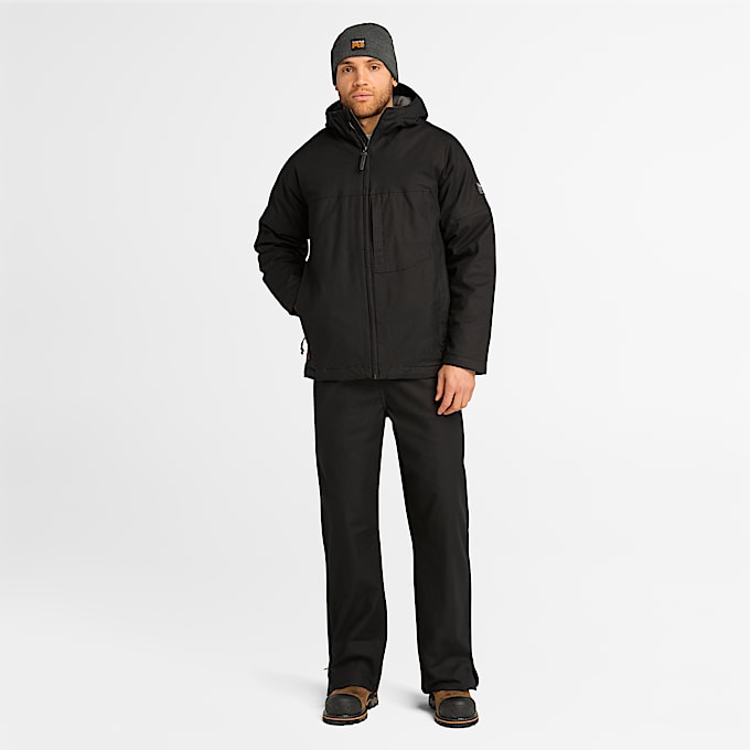Mens Timberland PRO GritFlex Canvas Hooded Jacket TBL Black ALT1