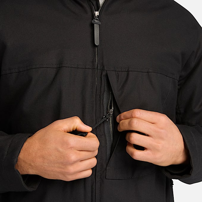 Mens Timberland PRO GritFlex Canvas Hooded Jacket TBL Black ALT2