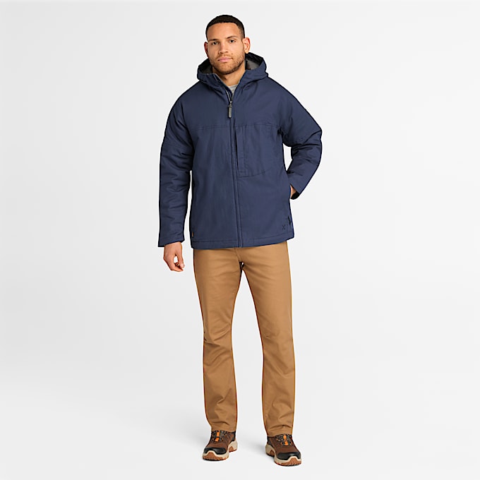 Mens Timberland PRO GritFlex Canvas Hooded Jacket TBL Navy ALT1