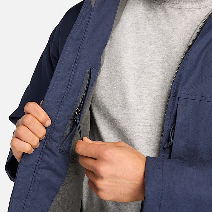 Mens Timberland PRO GritFlex Canvas Hooded Jacket TBL Navy ALT3