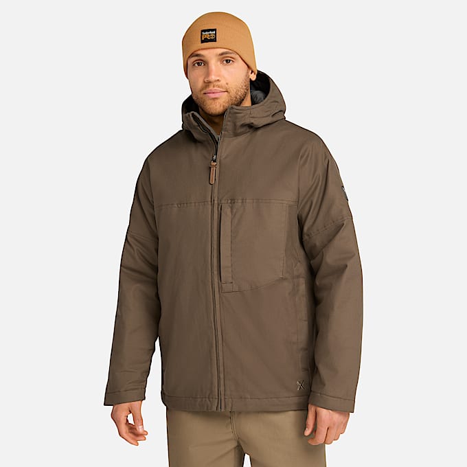 Mens Timberland PRO GritFlex Canvas Hooded Jacket TBL Dark Earth HERO