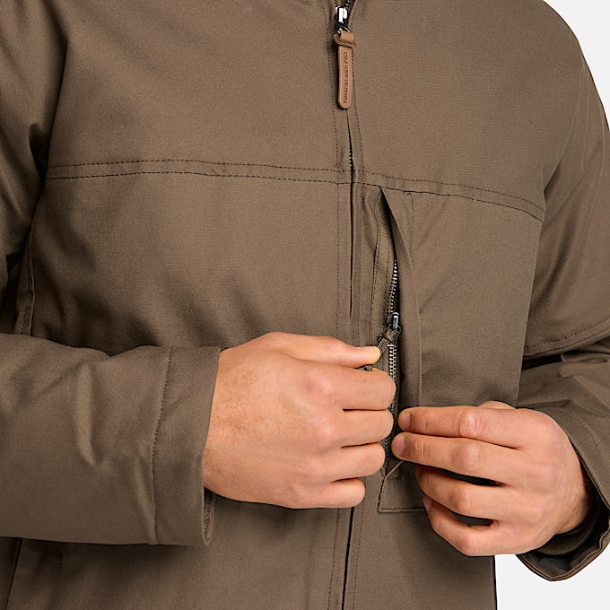 Mens Timberland PRO GritFlex Canvas Hooded Jacket TBL Dark Earth ALT2