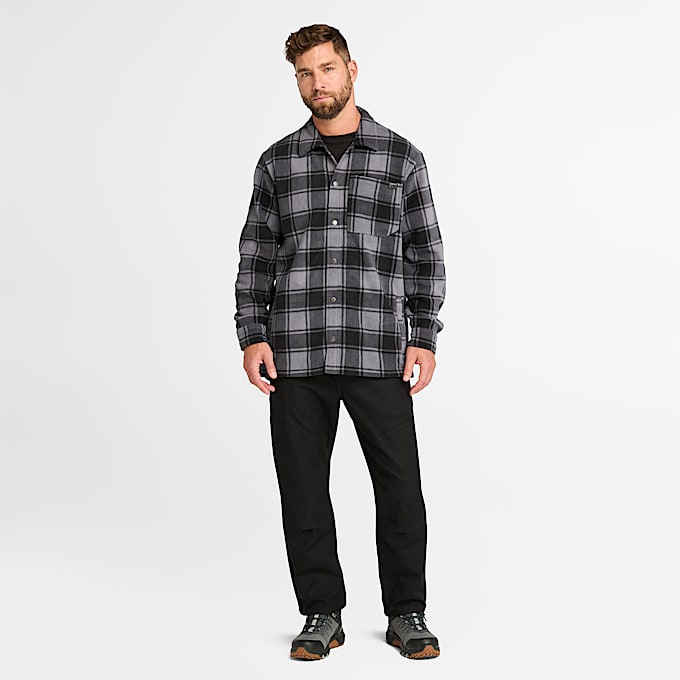 Mens Timberland PRO Gritman Check Heavyweight Fleece Shirt TBL Tornado Tartan ALT1