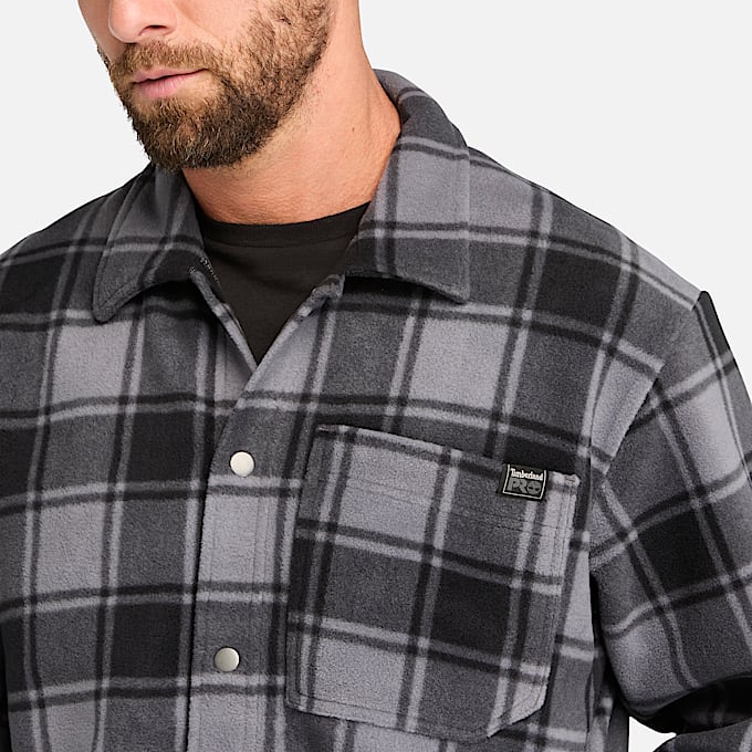 Mens Timberland PRO Gritman Check Heavyweight Fleece Shirt TBL Tornado Tartan ALT2