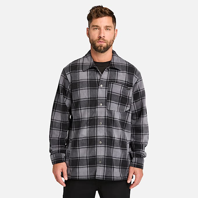 Mens Timberland PRO Gritman Check Heavyweight Fleece Shirt TBL Tornado Tartan HERO