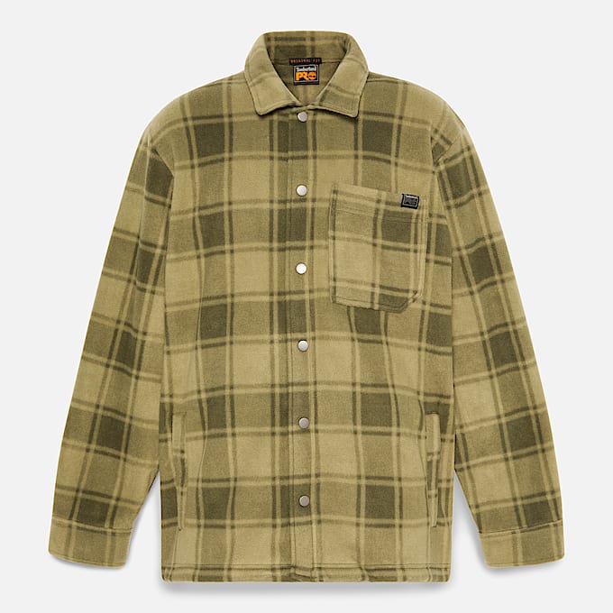 Mens Timberland PRO Gritman Check Heavyweight Fleece Shirt TBL Burnt Olive Tartan ALT10