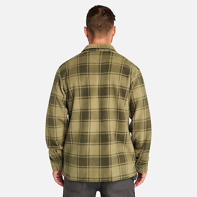 Mens Timberland PRO Gritman Check Heavyweight Fleece Shirt TBL Burnt Olive Tartan ALT9