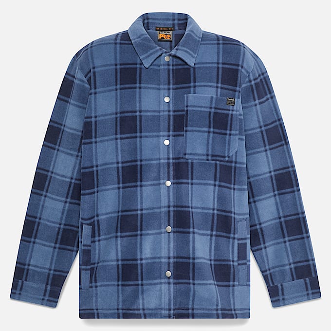 Mens Timberland PRO Gritman Check Heavyweight Fleece Shirt TBL Vintage Indigo Tartan ALT10
