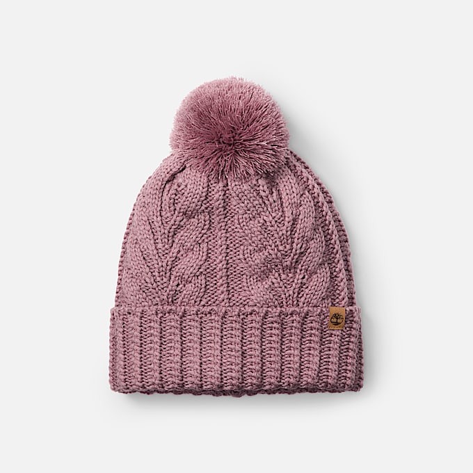 Women's Cable Beanie with Pom - 1