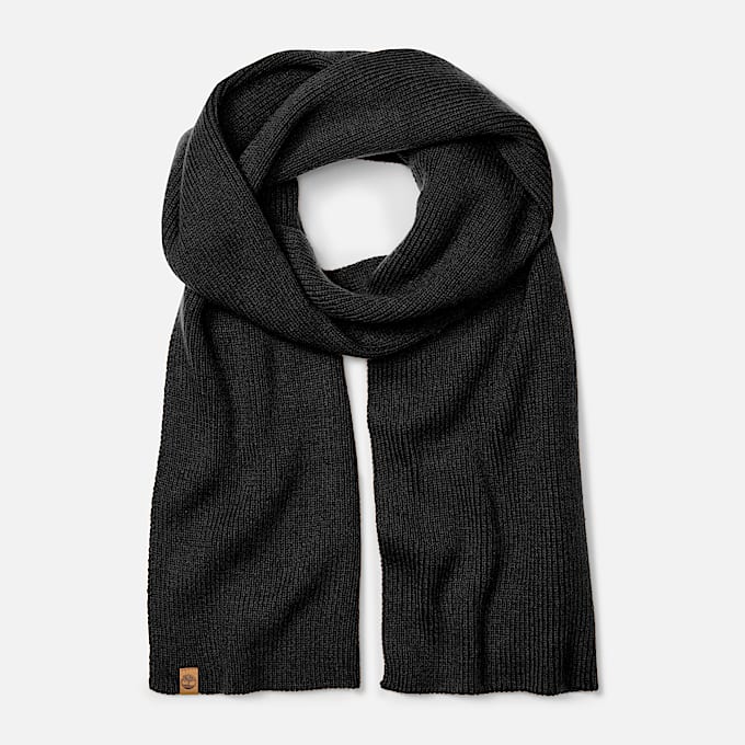 Ribbed Fisherman Scarf TBL Black HERO