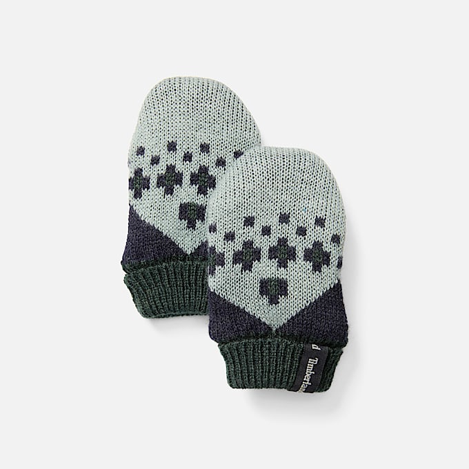 Kids Fairisle Hat  Mitten Set TBL Silver Blue ALT1