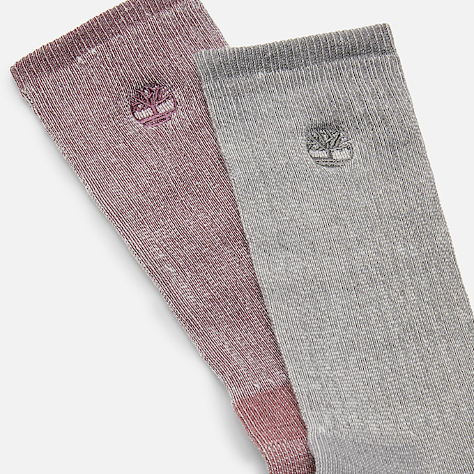 Womens Timberland 2Pack Kittery Full Cushion Boot Crew Sock TBL Formal Grey ALT1