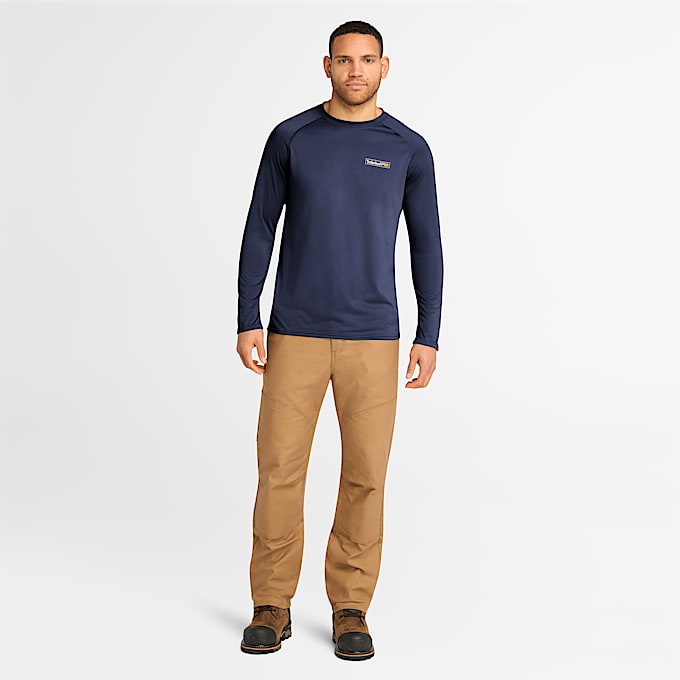 Mens Timberland PRO Wicking Good Sport LongSleeve TShirt TBL Black Iris ALT1