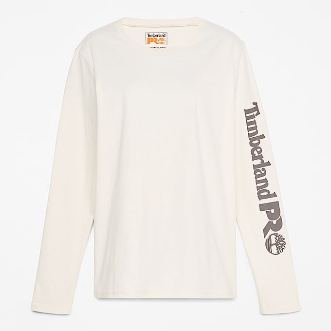 Womens Timberland PRO Core LongSleeve TShirt TBL Vintage White ALT10