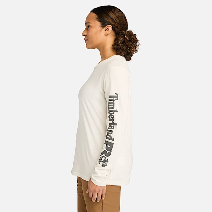 Womens Timberland PRO Core LongSleeve TShirt TBL Vintage White ALT8