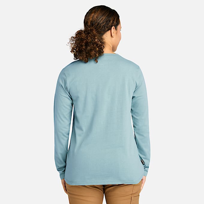 Womens Timberland PRO Core LongSleeve TShirt TBL Smoke Blue ALT9