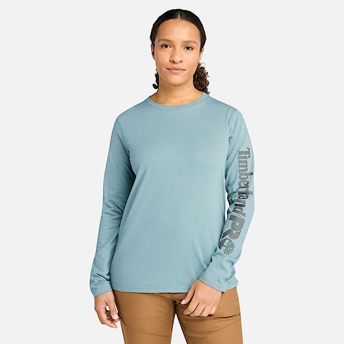 Womens Timberland PRO Core LongSleeve TShirt TBL Smoke Blue HERO