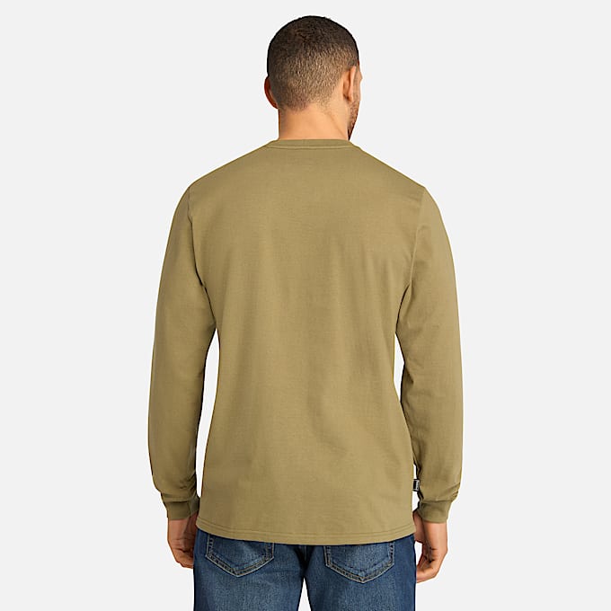 Mens Timberland PRO Core Logo LongSleeve TShirt TBL Burnt Olive ALT9